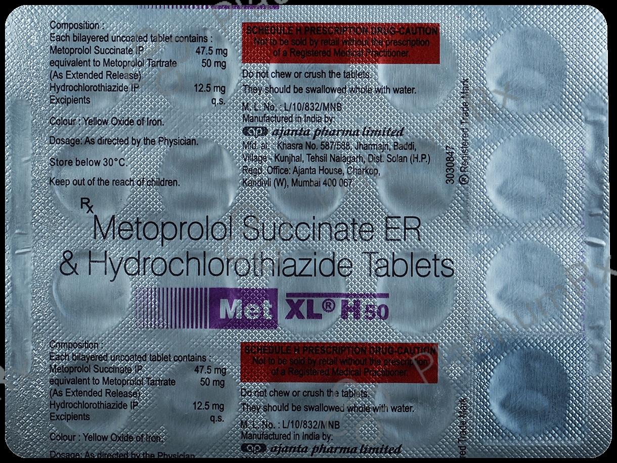 Met XL H 12.5/50mg Tablet 20s