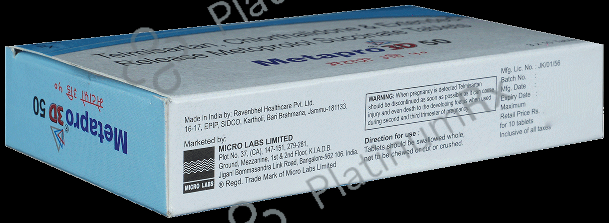 Metapro 3D 12.5/50/40mg Tablet 10s