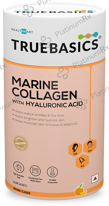 TrueBasics Marine Collagen with Hyaluronic Acid Sachet (8gm Each) Orange