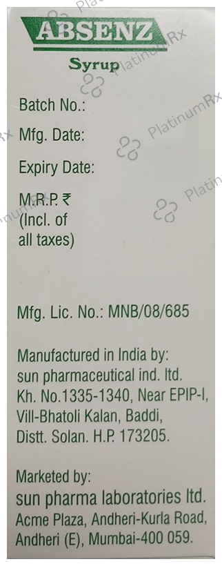 Absenz 250mg Syrup 100ml