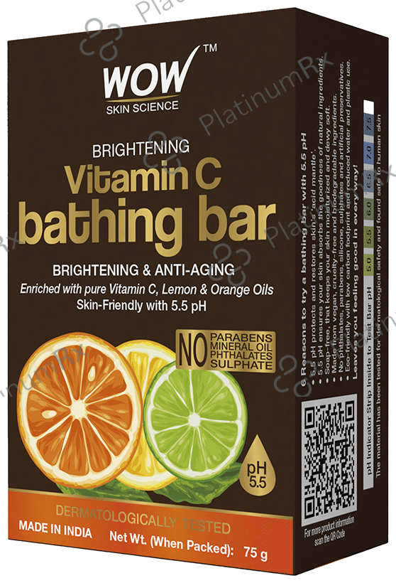 WOW Skin Science Brightening Vitamin C Bathing Bar (75gm Each) 1 Pack