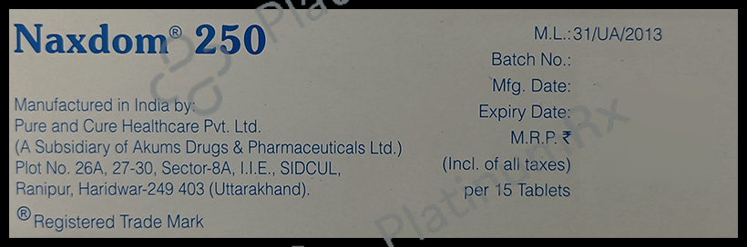 Naxdom 10/250mg Tablet 15s