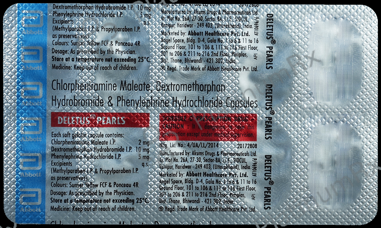Deletus Pearls 2/10/5mg Capsule 10s