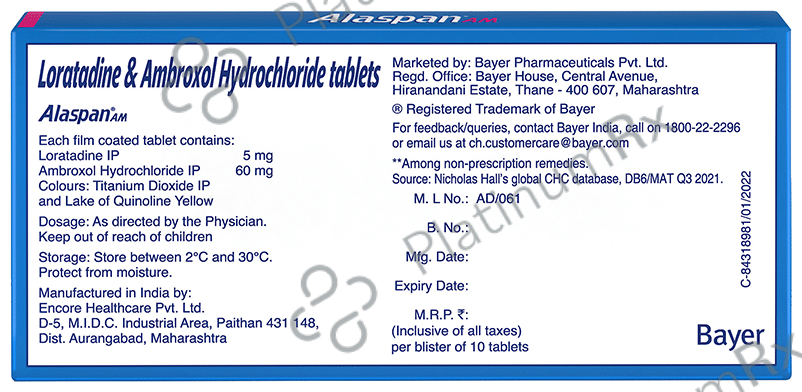Alaspan AM 60/5mg Tablet 10s
