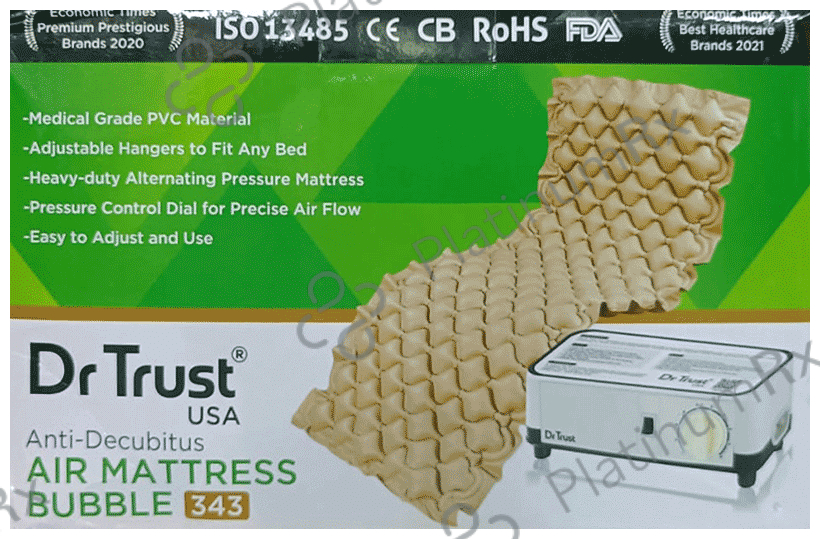 Dr Trust USA Air Mattress Anti Decubitus Air Pump and Bubble Mattress (78 x 36 inches) Brown