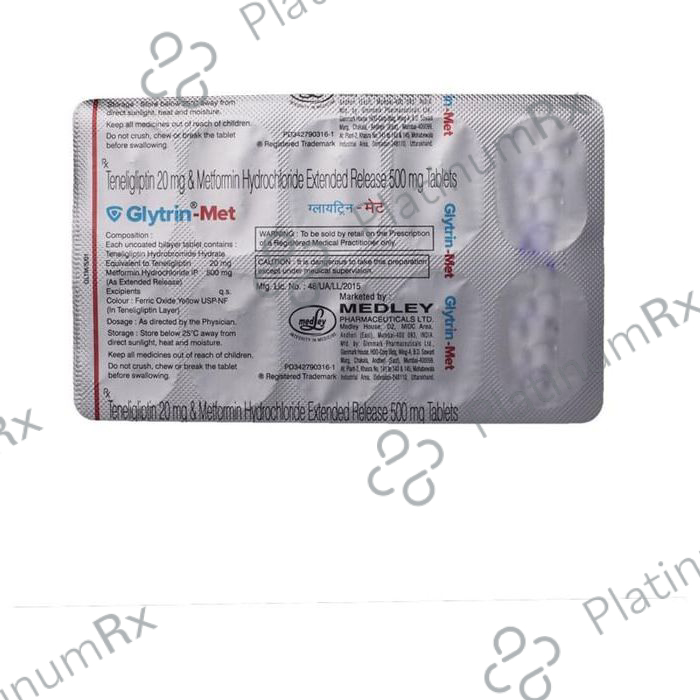 Glytrin Met 500/20mg Tablet ER 10s