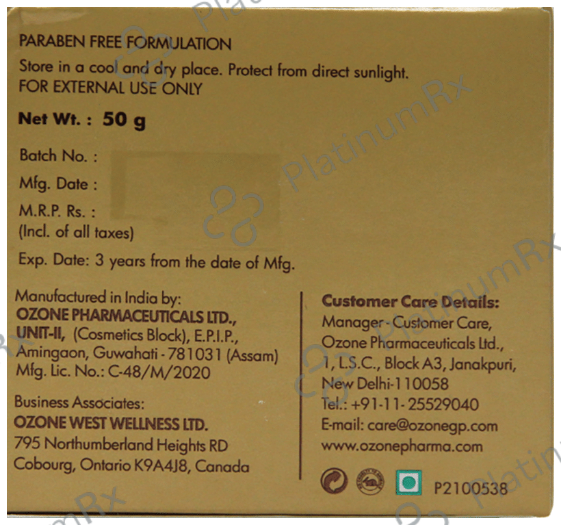 Ozone Glo Radiance Replenishing Face Pack 50 gm