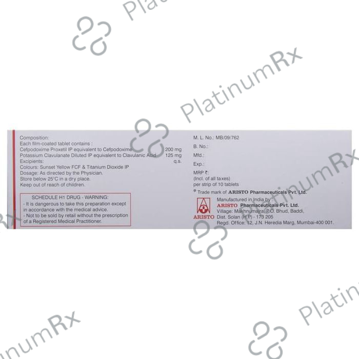 Monocef O CV 200/125mg Tablet 10s