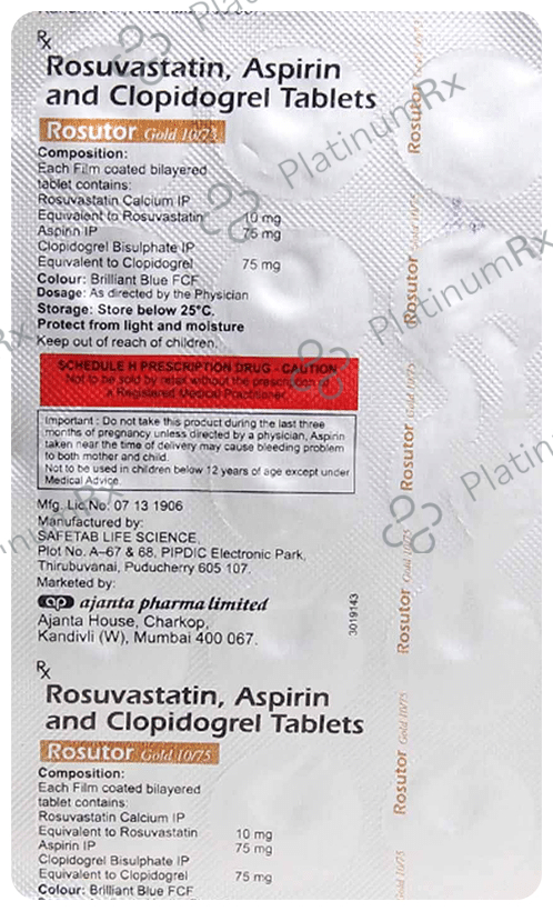 Rosutor Gold 75/75/10mg Tablet 15s