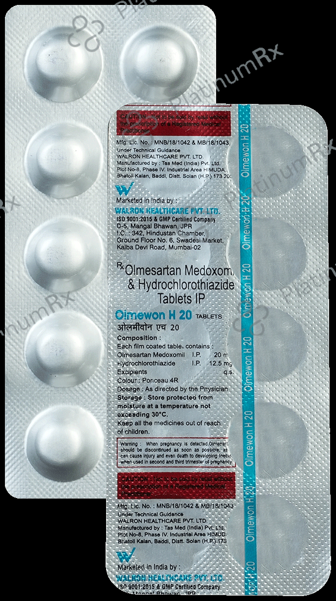 Olmewon H 20 Tablet 10 Tablet Wonset Health Pvt