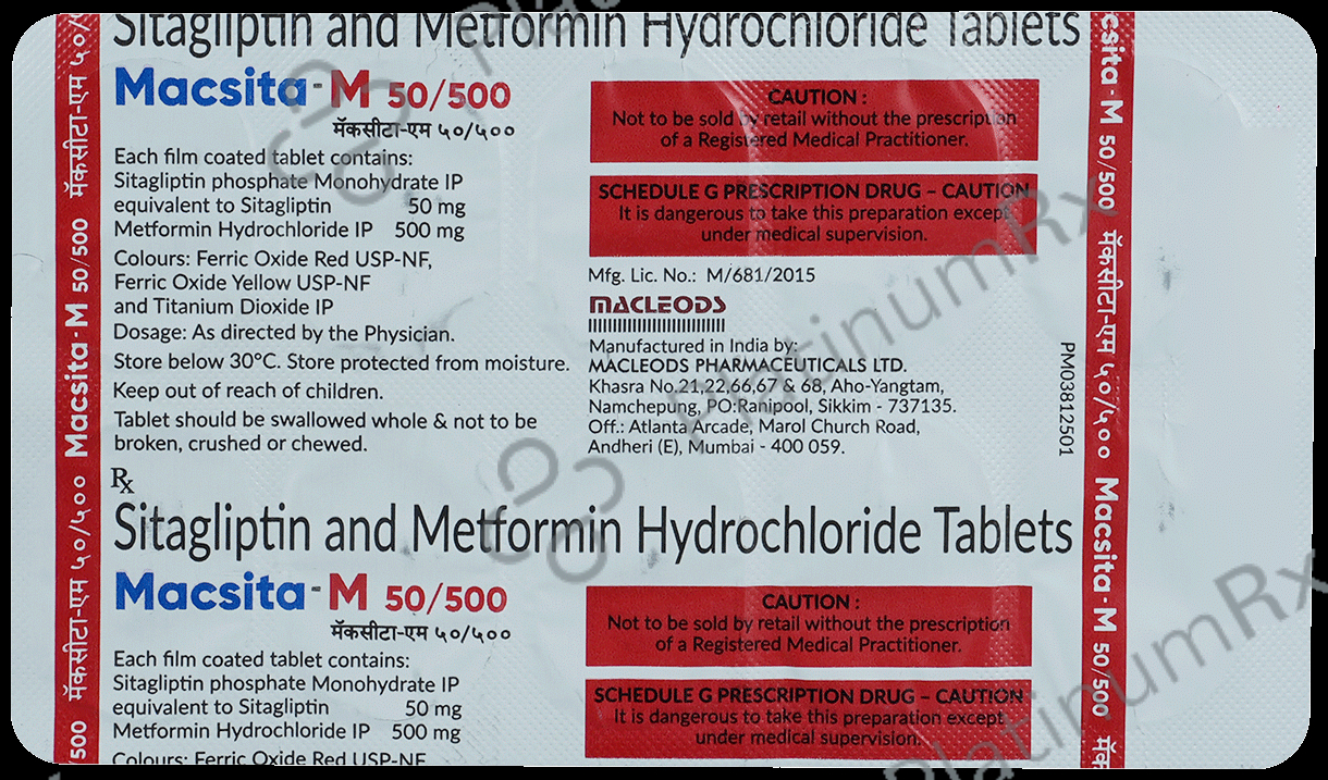 Macsita M 50/500mg Tablet 10s