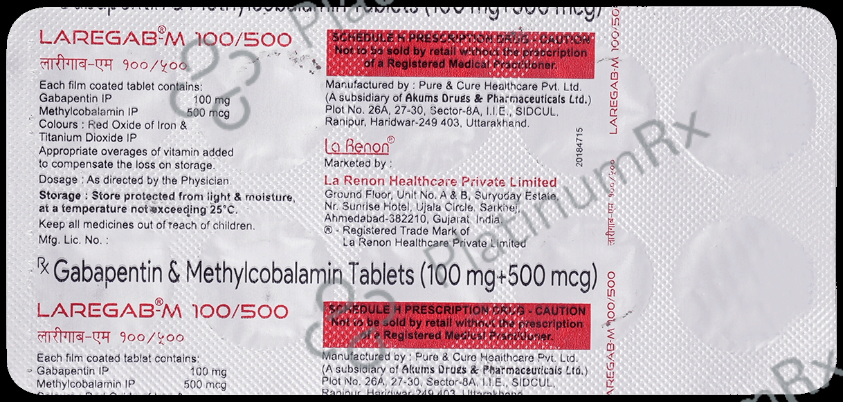 Laregab M 100mg/500mcg Tablet 10s