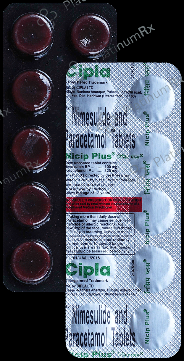 Nicip Plus 100/325mg Tablet 10s