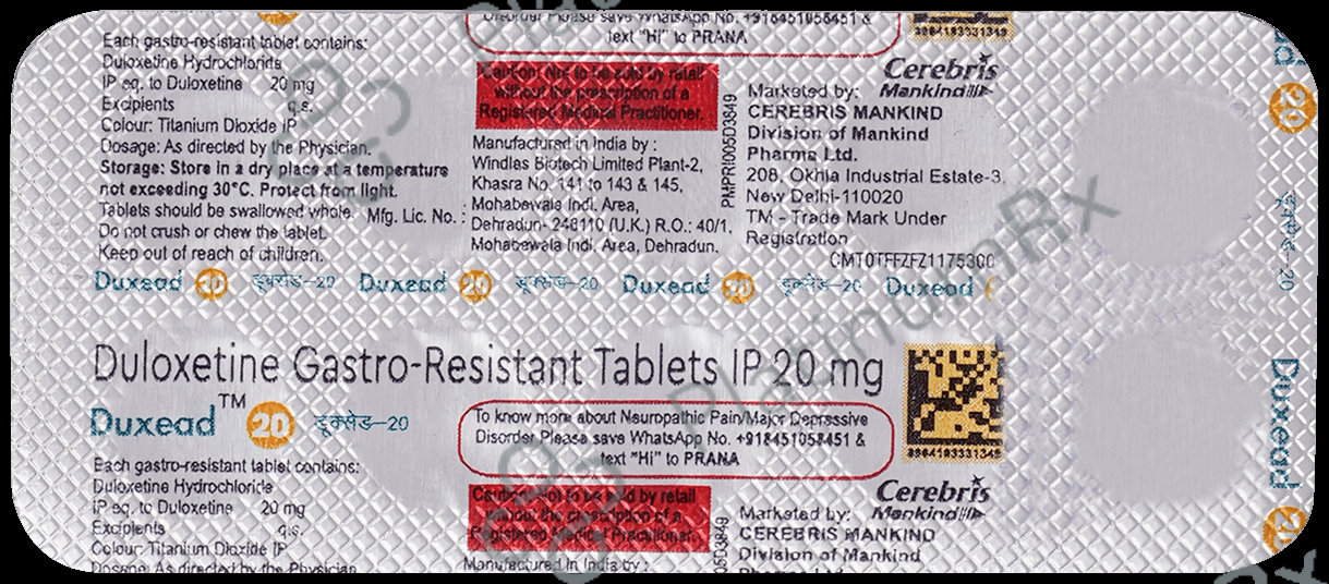 Duxead 20mg Tablet 10s