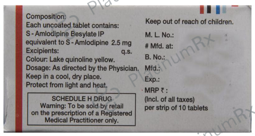 S Amlosafe 2.5mg Tablet 10s