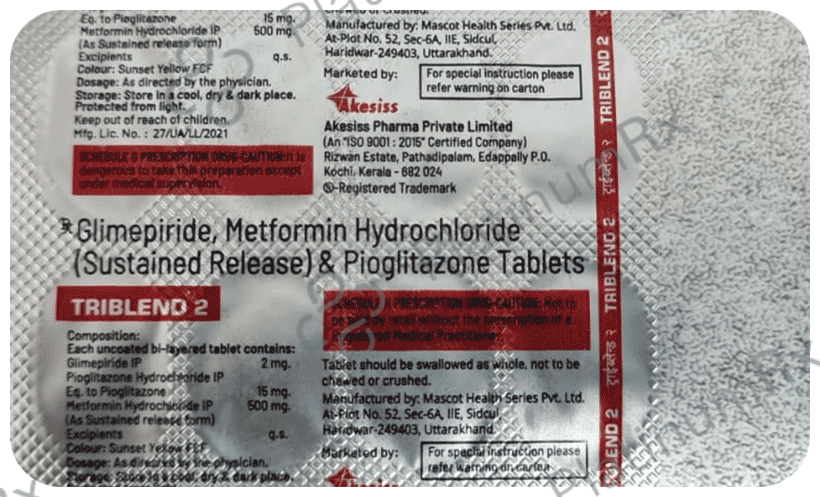 Triblend 2/500/15mg Tablet 10s