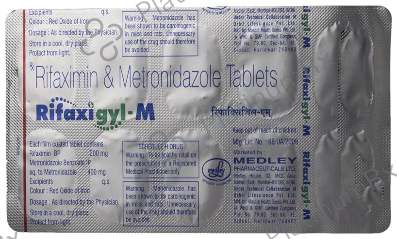 Rifaxigyl M 400/200mg Tablet 10s