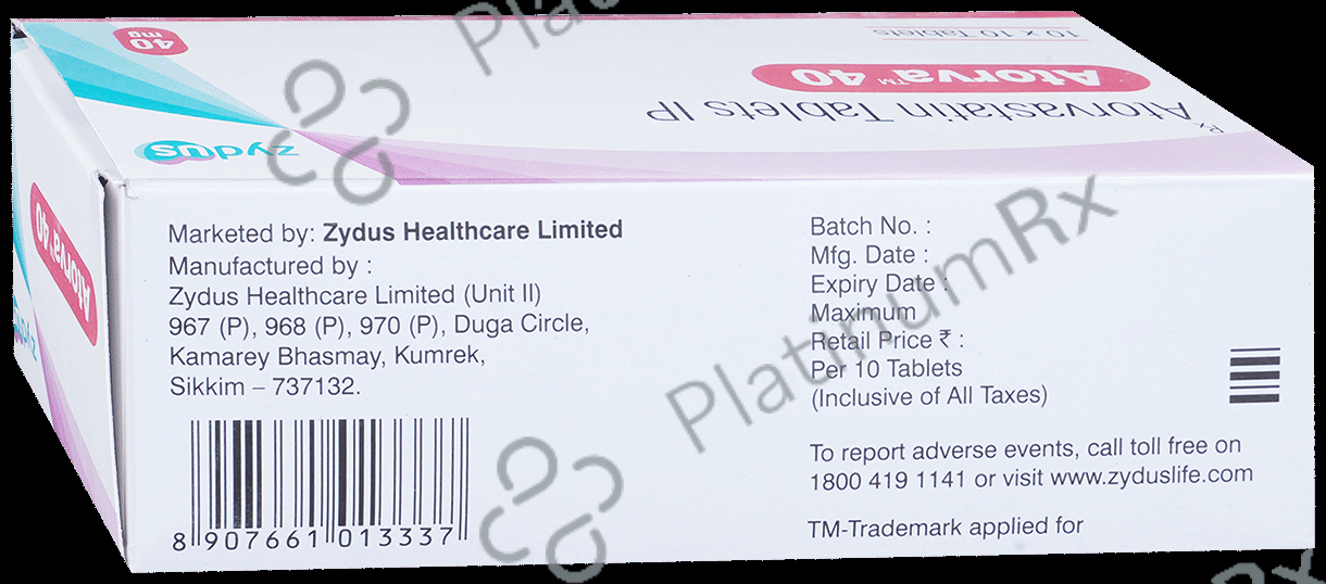 Atorva 40mg Tablet 10s