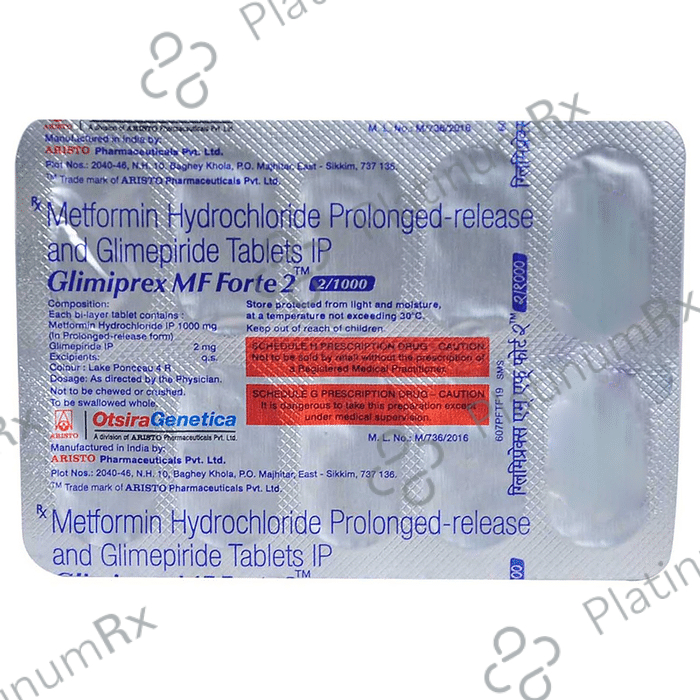 Glimiprex MF Forte 2/1000mg Tablet PR 10s