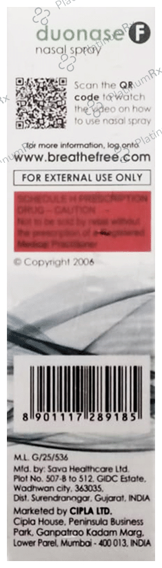 Duonase F Nasal Spray 140/27.5mcg 0MDI