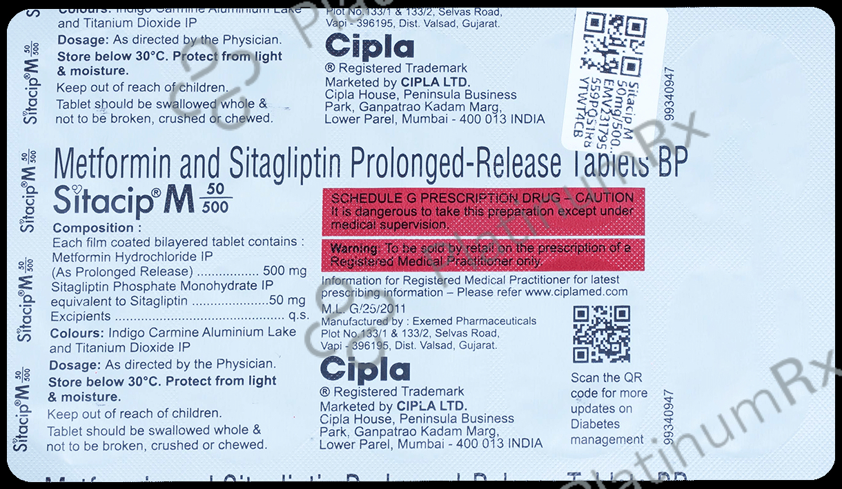 Sitacip M 50/500mg Tablet ER 10s