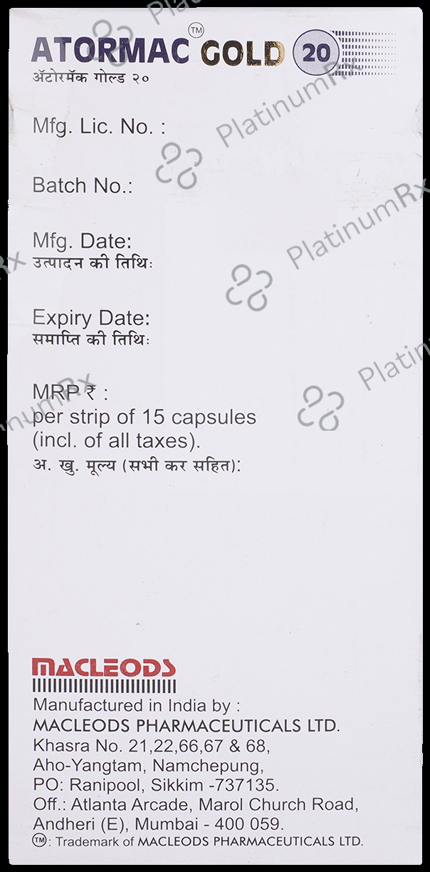 Atormac Gold 20/75/75mg Capsule 15s