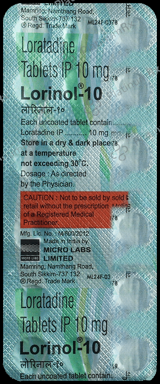 Lorinol 10mg Tablet 15s
