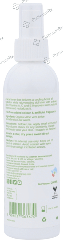 Azafran Organic Aloevera Floral Water