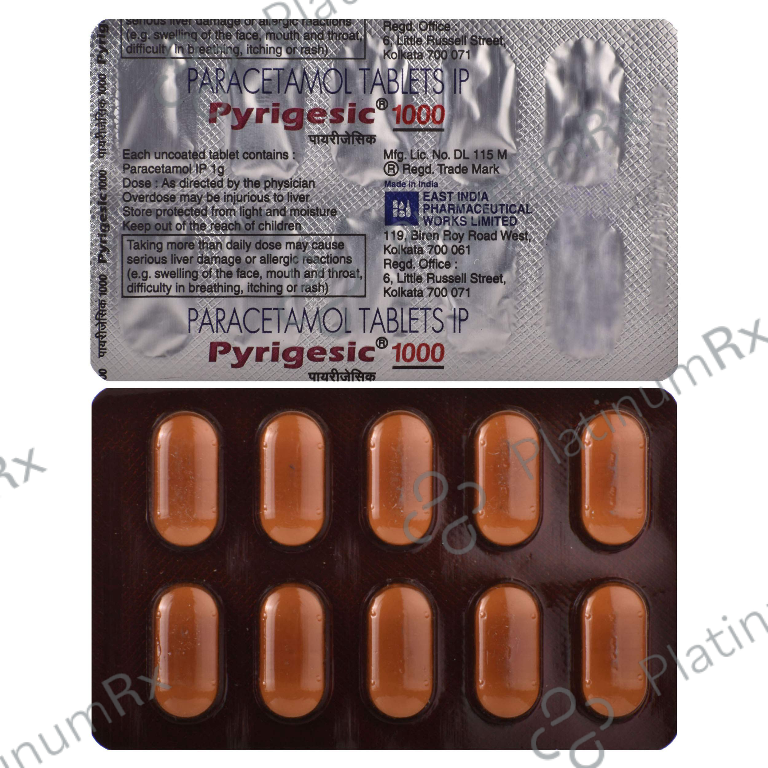 Pyrigesic 1000mg Tablet 10s