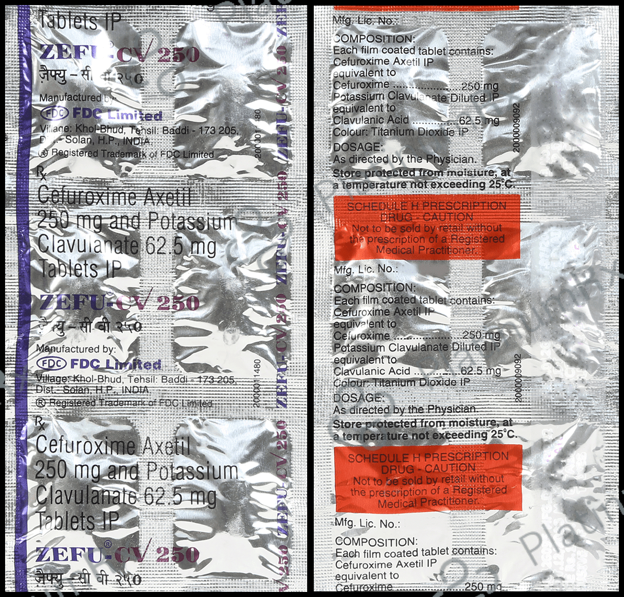 Zefu CV 250/62.5mg Tablet 6s