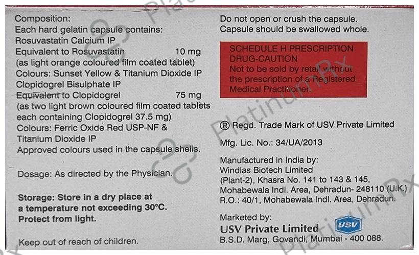 Roseday CV 10/75mg Capsule 10s