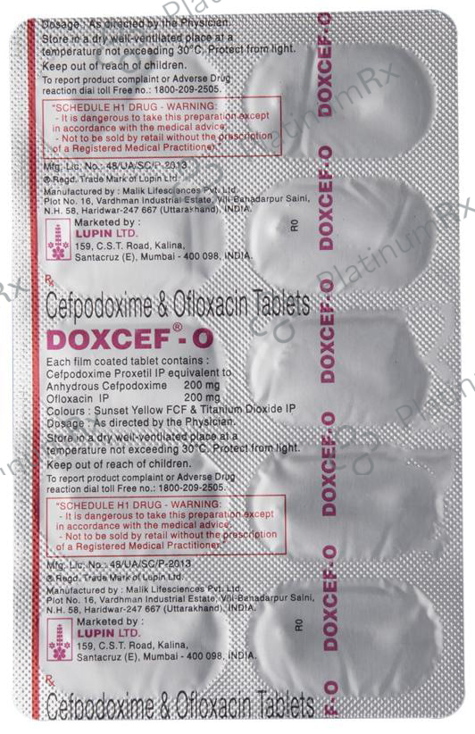 Doxcef O 200/200mg Tablet 10s