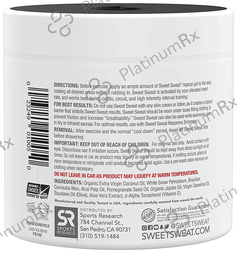 Sports Research Sweet Sweat Workout Enhancer Cream Coconut