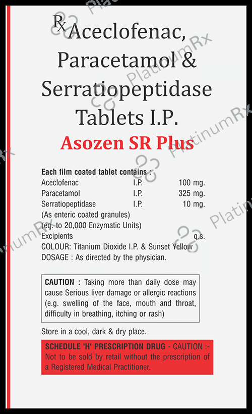 Asozen SR Plus 100mg/325mg/10mg Tablet