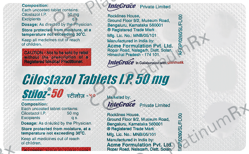 Stiloz 50mg Tablet 15s