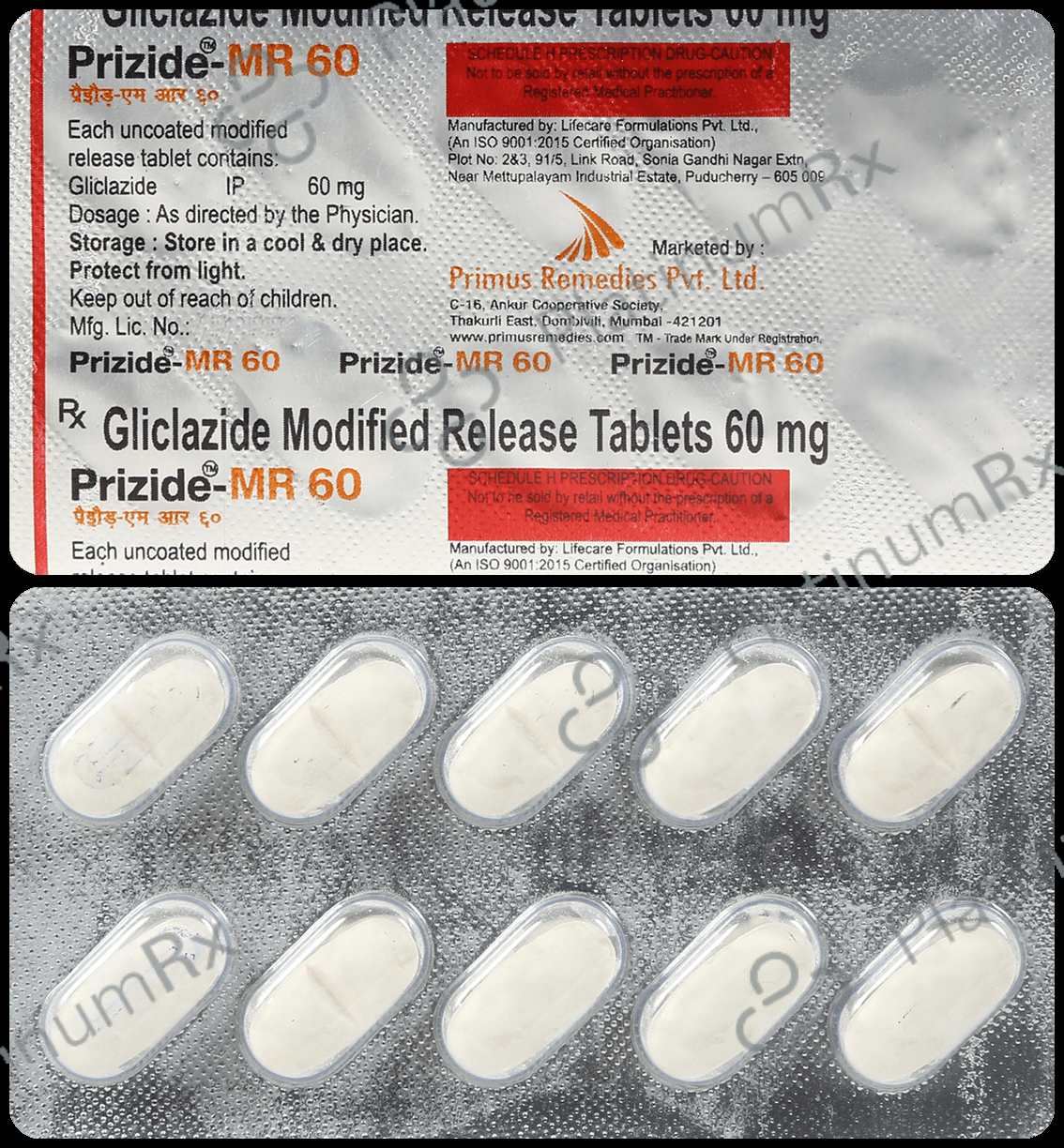 Prizide 60mg Tablet MR 10s