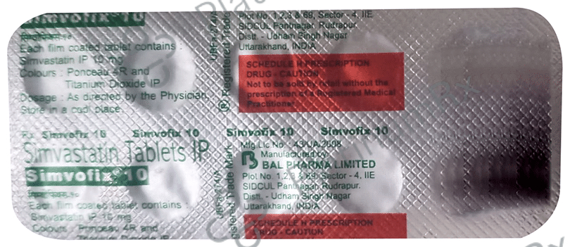 Simvofix 10mg Tablet 10s