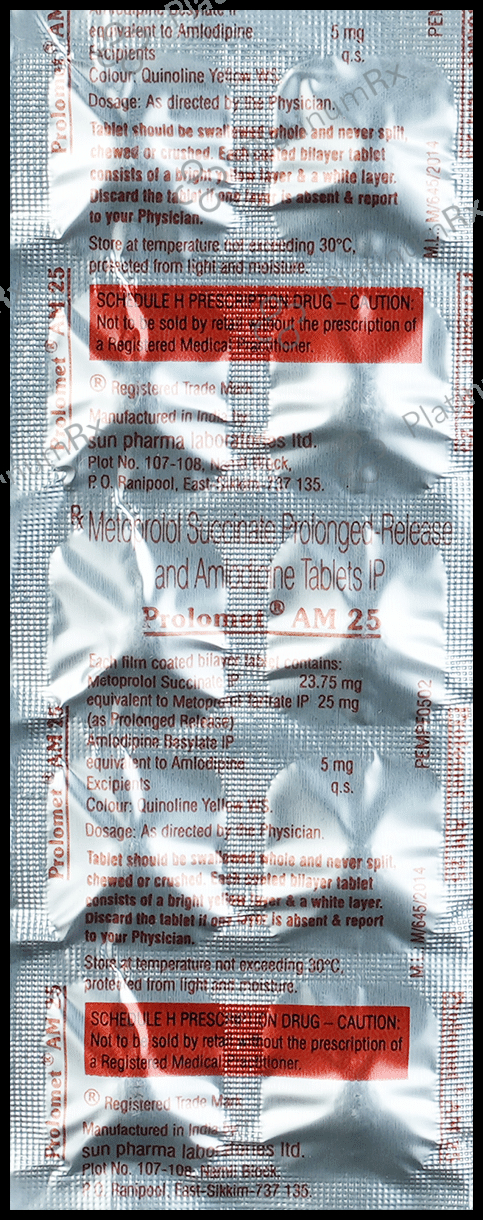 Prolomet AM 5/25mg Tablet PR 10s