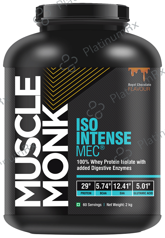 Muscle Monk ISO Intense MEC 100% Whey Protein Isolate with added Digestive Enzymes Royal Chocolate 2 kg
