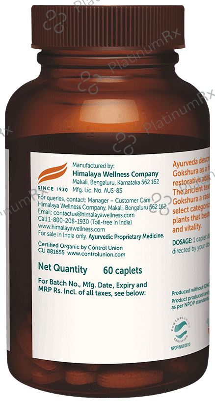 Himalaya Organic Gokshura - Men's Wellness - Helps improve Stamina and Vigour - Caplet