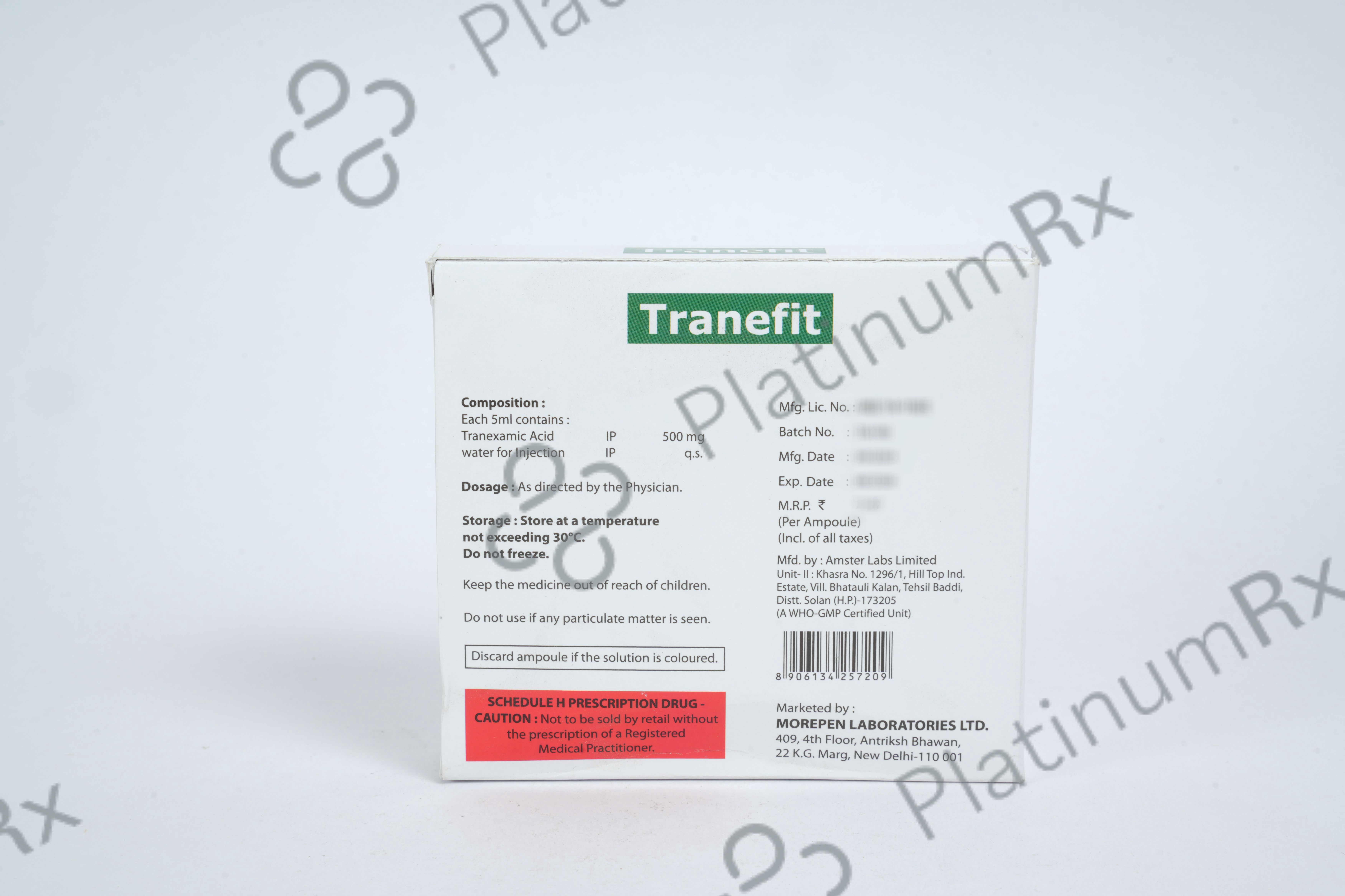 Tranefit 500mg Injection 5ml