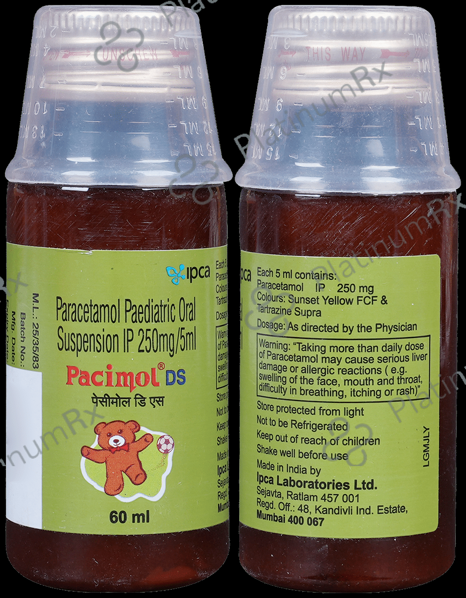 Pacimol DS 250mg Oral Suspension 60ml