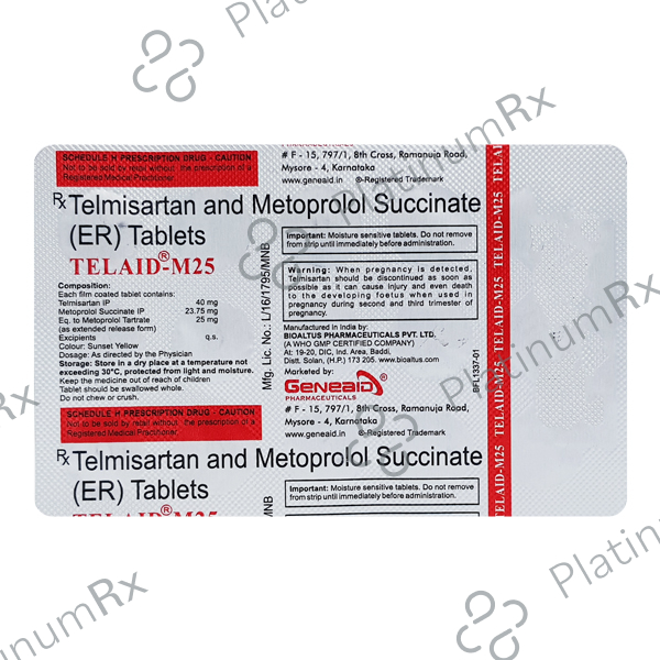 Telaid M 25/40mg Tablet 15s