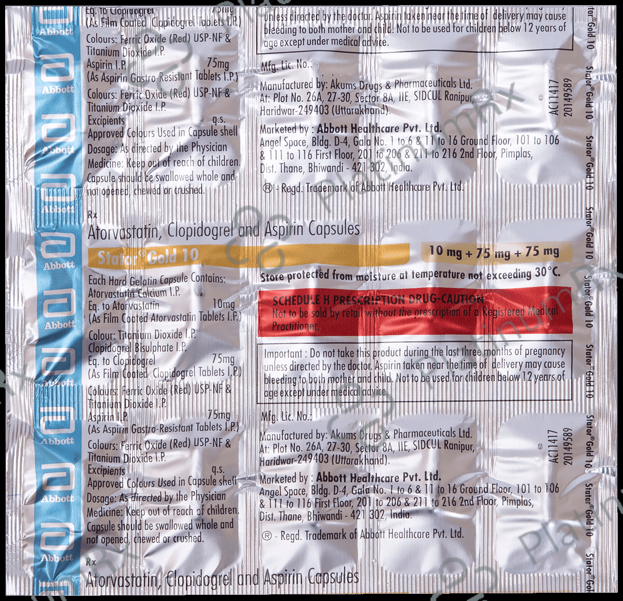 Stator Gold 10/75/75mg Capsule 15s