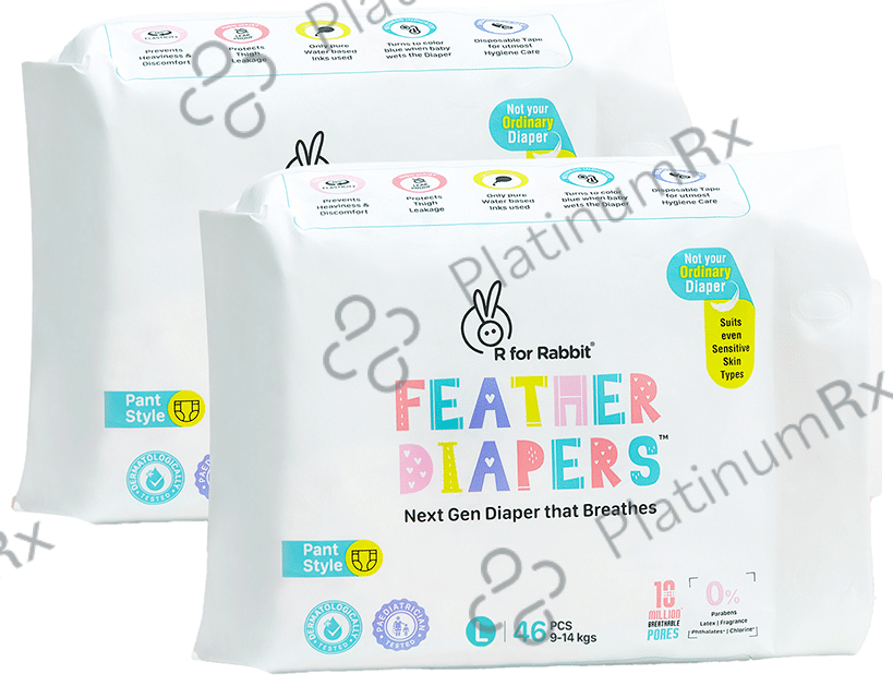R for Rabbit Feather Diaper Pant Style (46 Each) Large