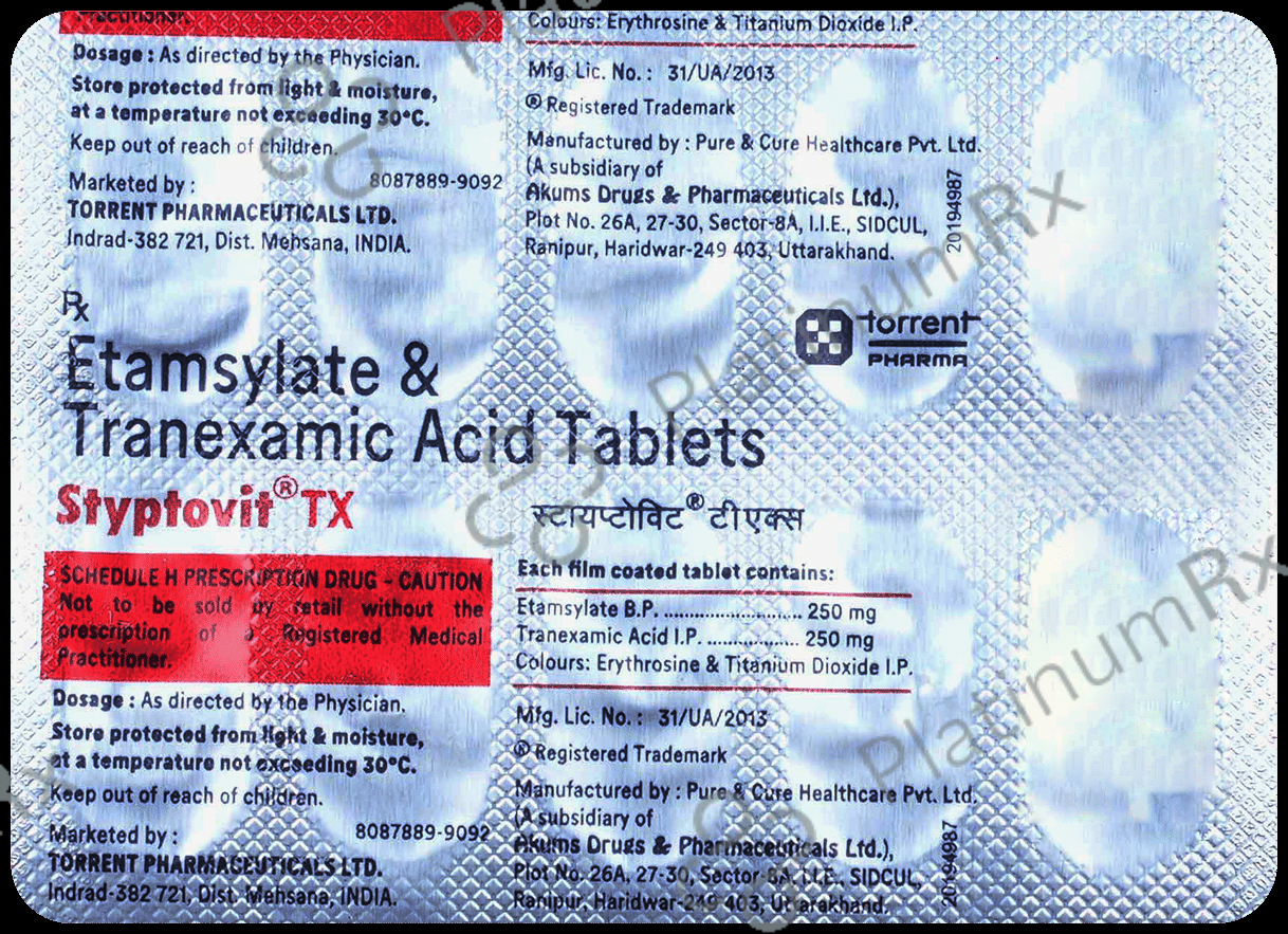 Styptovit TX 250mg/250mg Tablet