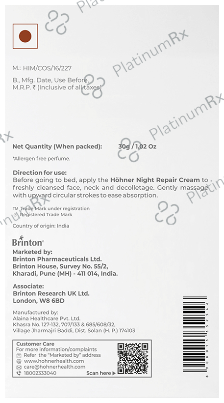 Hohner Night Repair Cream