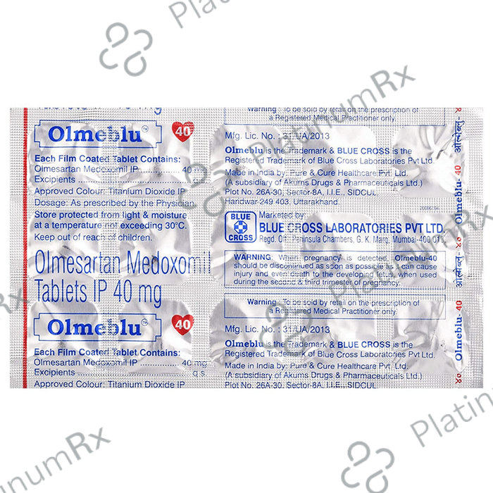 Olmeblu 40mg Tablet 15s