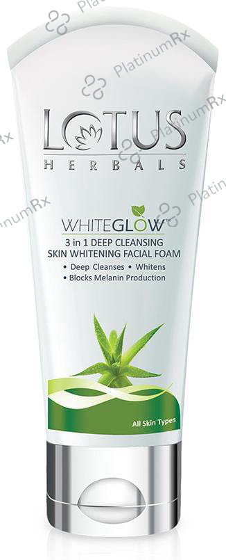 Lotus Herbals WhiteGlow 3 in 1 Deep Cleansing Skin Whitening Facial Foam 100 gm