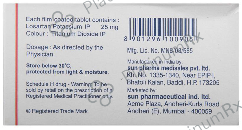 Covance 25mg Tablet 10s